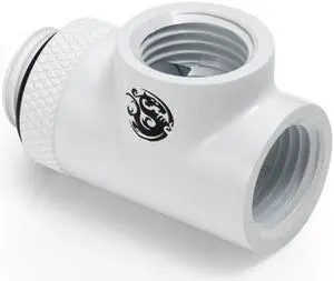 Bitspower Deluxe White T-Block Rotary G1/4"& Inner G1/4"x2
