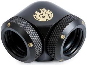 Bitspower Carbon Black Enhance 90-Degree Dual Multi-Link Adapter For OD 14MM