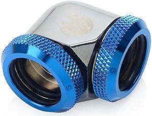 Bitspower Black Sparkle / Royal Blue Enhance 90-Degree Dual Multi-Link Adapter For OD 16MM