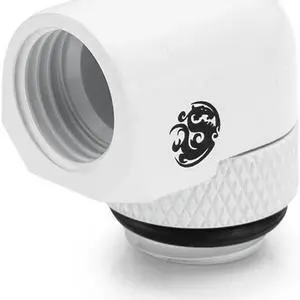 Bitspower G1/4" Deluxe White Rotary 90-Degree IG1/4" Extender (Compact Version)