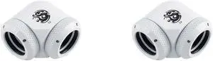 Bitspower Deluxe White Enhance 90-Degree Dual Multi-Link Adapter For OD 12MM (2PCS)