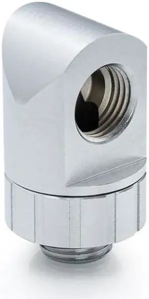 Bitspower Artemis Rotary 90-Degree Extender - Sandblast Silver
