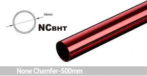 Bitspower Water Cooling None Chamfer Brass Hard Tubing OD16MM Deep Red - Length 500 MM