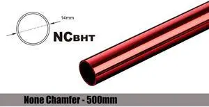 Bitspower Water Cooling None Chamfer Brass Hard Tubing OD14MM Deep Red - Length 500 MM