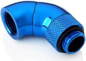 Bitspower Water Cooling G1/4" Royal Blue Dual Rotary 90-Degree IG1/4" Extender