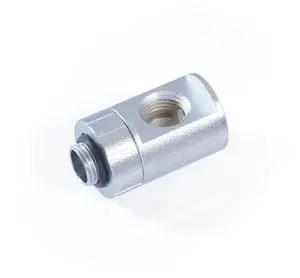 Bitspower Artemis T-Block Rotary G1/4" & Inner G1/4"x2 - Sandblast Silver