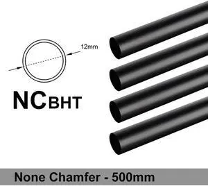 Bitspower None Chamfer Brass Hard Tubing OD12MM  Carbon Black - Length 500 MM (4 PCS)