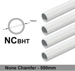 Bitspower None Chamfer Brass Hard Tubing OD14MM Deluxe White - Length 500 MM (4 PCS)