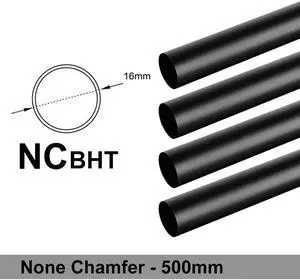 Bitspower None Chamfer Brass Hard Tubing OD16MM  Carbon Black - Length 500 MM (4 PCS)