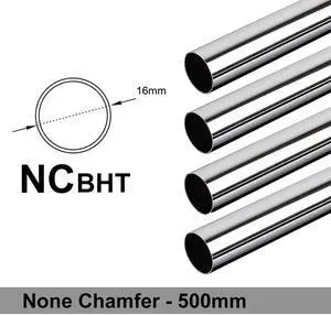 Bitspower None Chamfer Brass Hard Tubing OD16MM  Shining Silver - Length 500 MM (4 PCS)