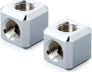 Bitspower G1/4" T-Block (Glorious Silver) (2 PCS)