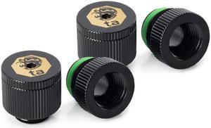 Bitspower Touchaqua Water-exhaust Fitting V2, Glorious Black, 2-pack--BPTA-EFW-V2-GB