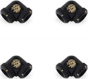 Bitspower Matt Black Enhance 90-Degree Dual Multi-Link Adapter For OD 12MM (4PCS)