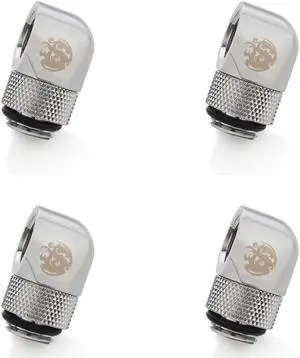Bitspower G1/4" Silver Shining Rotary 90-Degree IG1/4" Extender (4PCS)