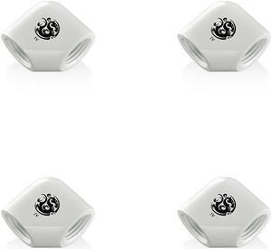Bitspower Deluxe White 90-Degree With Dual Inner G1/4" Extender (4PCS)