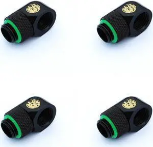 Bitspower G1/4" Matt Black Rotary 90-Degree IG1/4" Extender (4PCS)