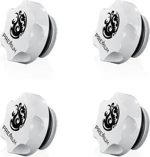 Bitspower Premium G1/4" Deluxe White Stop Fitting (4PCS)