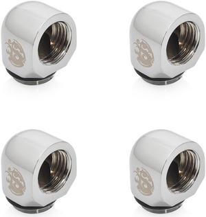 Bitspower G1/4" Silver Shining 90-Degree IG1/4" Extender (4PCS)