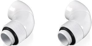 Bitspower G1/4"  Deluxe White Dual Rotary 90-Degree IG1/4" Extender (2PCS)