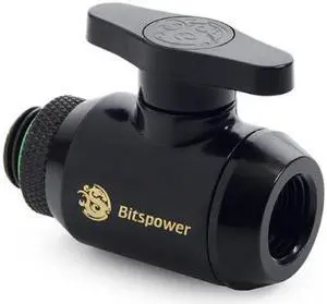 Bitspower Matt Black Mini Valve Rotary G1/4"& Inner G14"With Black Handle