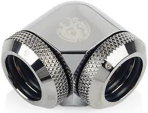 Bitspower Black Sparkle Enhance 90-Degree Dual Multi-Link Adapter For OD 14MM (2PCS)