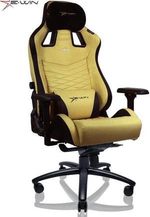 E-WIN 550LB Gaming Chair,Big and Tall Computer Chair for  Adults,Ergonomic Office Chair with Magnetic Head Pillow,Thickened Seat Cushion-Gold