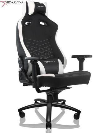 E-WIN 550LB Ergonomic Gaming Chair,Big and Tall Computer Chair for Heavy People,Office Chair with Magnetic Head Pillow-Black/White