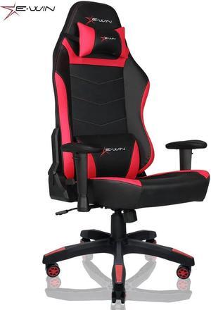E-WIN Gaming Chair 400 lb Big and Tall Office Chair,High Back Ergonomic Computer Chair with Wide Seat  Adjustable Armrest-Black/Red