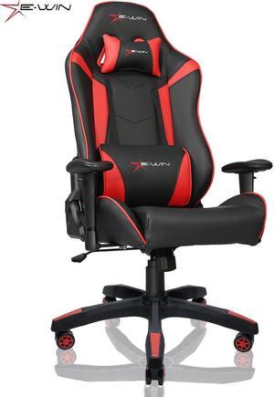 E-WIN 400lb Gaming Chair ,Office Chair High Back Computer Chair Ergonomic Gaming Chair  Adjustable Armrest with Lumbar Support and Headrest-Black/Red