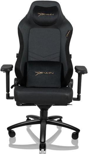 E-WIN 550LB Gaming Chair,Big and Tall Computer Chair for  Adults,Ergonomic Office Chair with Magnetic Head Pillow,Thickened Seat Cushion-Black