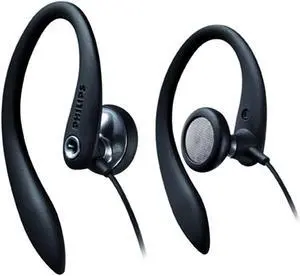 Philips SHS32BK/37 Flexible Earhook Headphones, Black