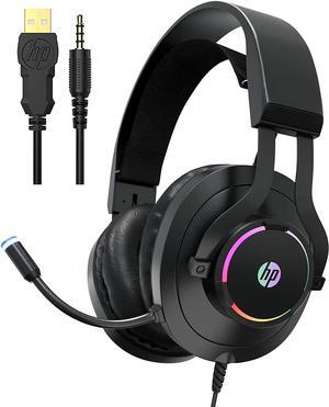 HP Wired Gaming Headset W Microphone for Xbox One PS4 PS5 PC, Laptop Over the Ear Gaming Headphones W LED Lights