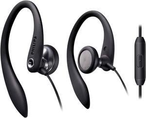 Philips Earbuds with Mic, Earphones for Sports, Running and Gym (SHS3305BK/27) - Black