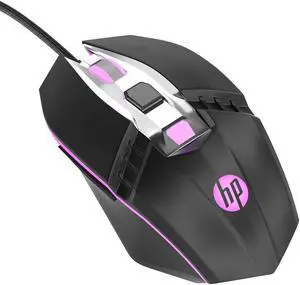 HP Wired Ergonomic RGB Gaming Mouse, Adjustable DBI with Programmable Buttons and Breathing Light USB Computer Mouse