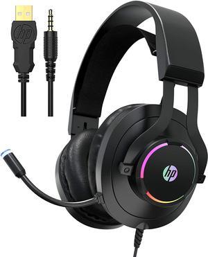 HP Wired Over Ear Gaming Headset with Noise Cancelling Microphone with LED Lights for Xbox One Controller PS4 PC Laptop Nintendo Switch H360