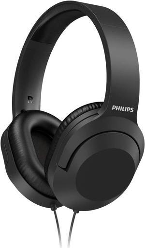 Philips Wired Over Ear Stereo Headphones for Studio Monitoring DJ Headphone with Dual Plug for PC Laptop, Black