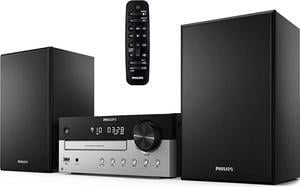 PHILIPS Bluetooth Stereo System for Home with CD Player, MP3, USB, Audio in, FM Radio, Bass Reflex Speaker, 60W, Remote Control Included G