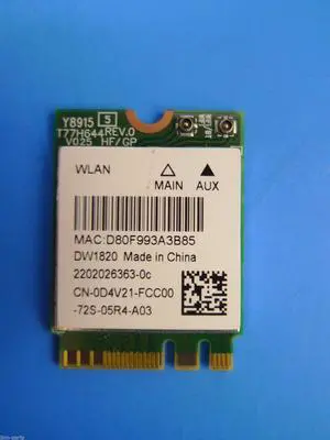 Precision 15 7510 DW1820 WiFi  802.11AC + Bluetooth 4.1 M.2 Card REV-A02 D4V21