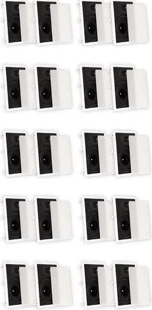 Theater Solutions TS80W In Wall 8" Speakers Surround Sound Home Theater 10 Pair Pack