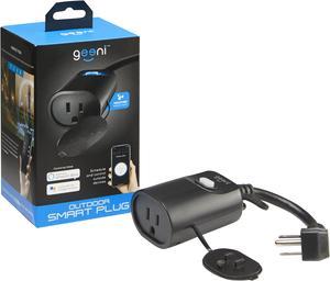 Geeni Outdoor Smart WiFi Plug, Black - Compatible with Amazon Alexa & Google Assistant