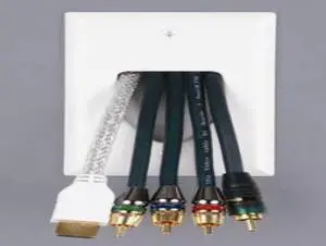 DataComm Electronics 45-0001-WH 1-Gang Recessed Low Voltage Cable Plate - White