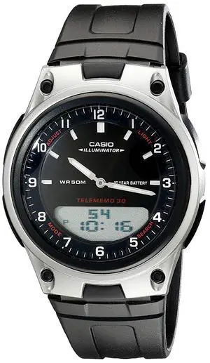 Casio Men's Quartz Illuminator Ana-Digi Black Resin Band 40mm Watch AW80-1AV Casio Men's Quartz Illuminator Ana-Digi Black Resin Band 40mm Watch AW80-1AV