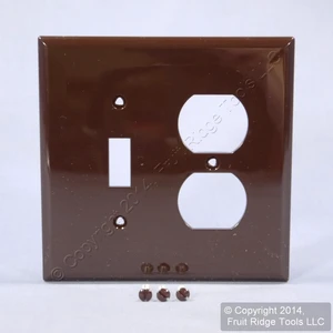 Cooper Wiring Devices PJ18B Wallplate 2G Toggle/Duplex Poly Mid BR Cooper Wiring Devices PJ18B Wallplate 2G Toggle/Duplex Poly Mid BR