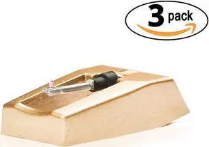 Record Player Needle W/ Diamond Tip - 3-pack - Treat Your Ears to Superior Sound Quality - Protect Your Timeless Records - 1000 Hour Life Span Saves You Money - Turntable Needle Installs in Seconds