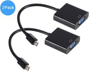 Mini DP DisplayPort to VGA Adapter 1080p (2Pack), iXever MDP Mini DP to VGA Female Converter Adapter, Compatible with Windows 7/8 / 8.1/10 for Computer, Desktop, Laptop, PC, Monitor, Projector, HDTV