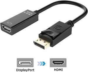 AVACON 4K DisplayPort to HDMI 6 Feet Gold-Plated Cable, Uni-Directional DP  1.2 Computer to HDMI 1.4 Screen DisplayPort to HDMI Adapter Male to Male  Black : Electronics 