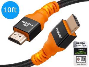 8K HDMI 2.1 Cable 10ft, iXever Certified HDMI Cable 8K@60Hz 4K@144Hz Ultra HD High Speed 48Gpbs  HDR10, HDCP 2.2,ARC, Compatible with Dolby Vision Xbox PS4 PS5 Apple TV 4K Roku Fire TV Switch Vizio