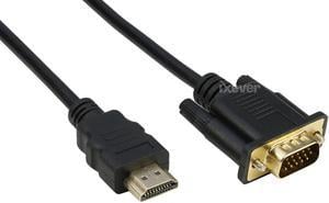 HD2VGA HDMI to VGA 6FT, iXever Gold-Plated HDMI to VGA Cable Male to Male 1080P Compatible for Computer, Desktop, Laptop, PC, Monitor, Projector, HDTV and More