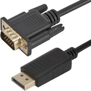 DP DisplayPort to VGA Cable 6ft 1080p, iXever DP Display Port to VGA Video Converter Adapter Cable Gold Plated For Desktop Laptop to Monitor or Projector with VGA Port