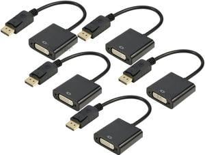 DP DisplayPort to DVI Female Adapter 5Pack, iXever Display Port to DVI DVI-I Video Converter 1080p, Compatible with Computer, Desktop, Laptop, PC, Monitor, Projector, HDTV